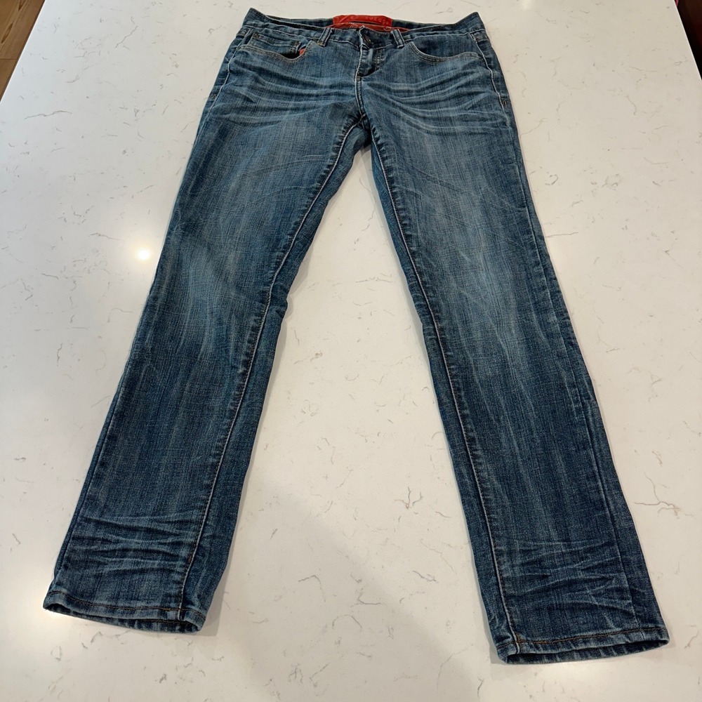 Refuge Womens Medium Wash Straight Leg Jeans Size 5 EP-1044CR Stretch Denim